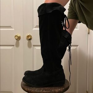 Nine West Knee High Black Suede Boots. Size 6.5